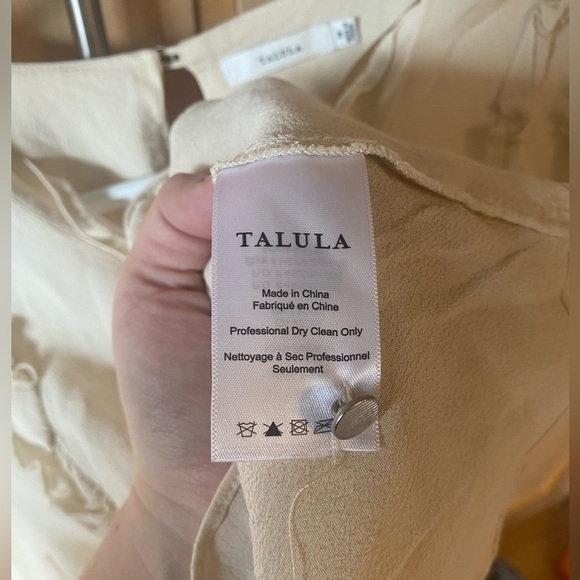 Talula Cream Ruffle Long Sleeve Blouse – Size M, 100% Rayon - Picture 5 of 7